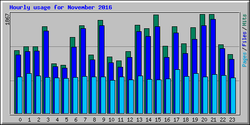 Hourly usage for November 2016