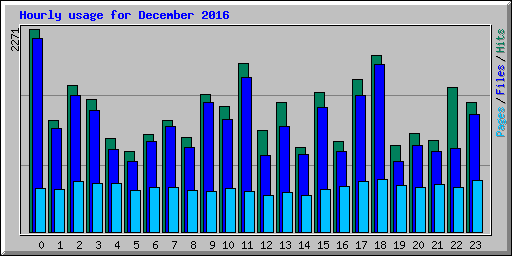 Hourly usage for December 2016