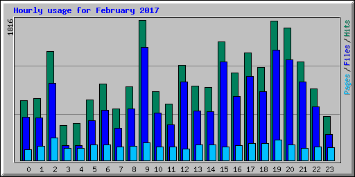 Hourly usage for February 2017