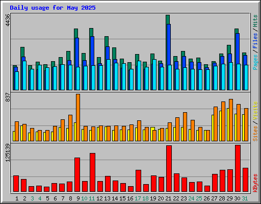 Daily usage for May 2025