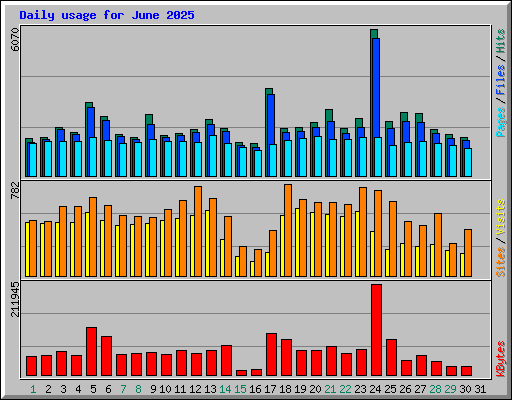 Daily usage for June 2025