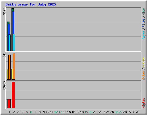 Daily usage for July 2025