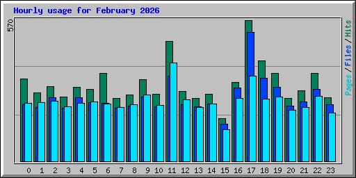 Hourly usage for February 2026