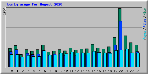 Hourly usage for August 2026
